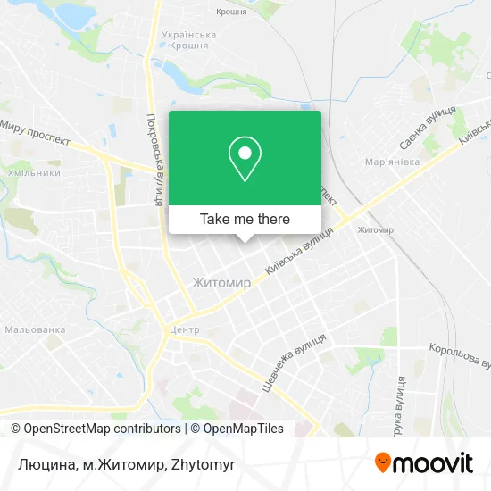 Карта Люцина, м.Житомир
