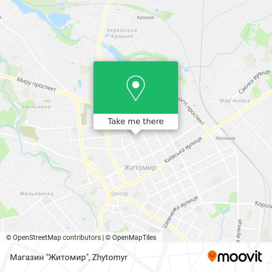 Карта Магазин "Житомир"