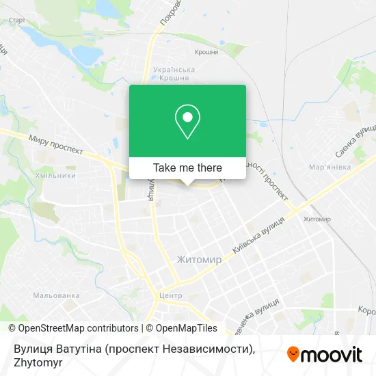 Карта Вулиця Ватутіна (проспект Независимости)