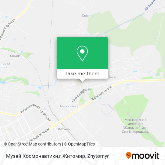 Музей Космонавтики,г.Житомир map