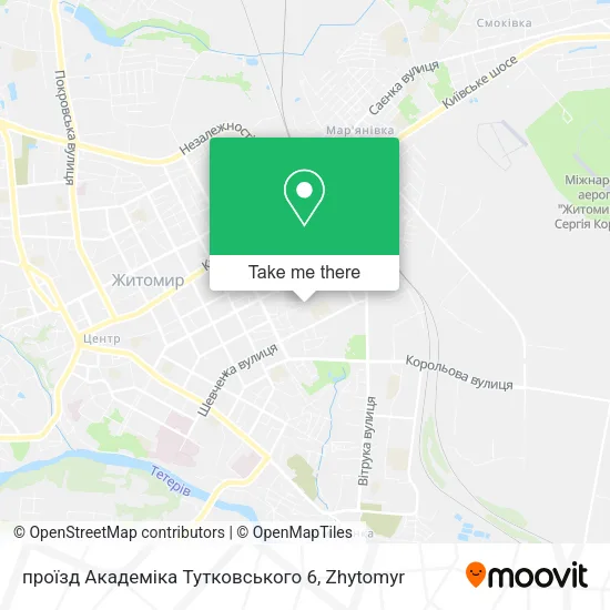Карта проїзд Академіка Тутковського 6