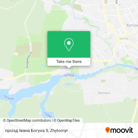 Карта проїзд Івана Богуна 5