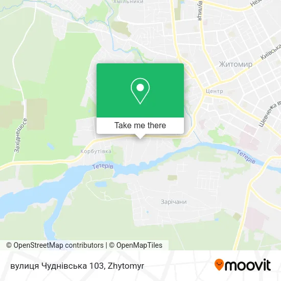 Карта вулиця Чуднівська 103