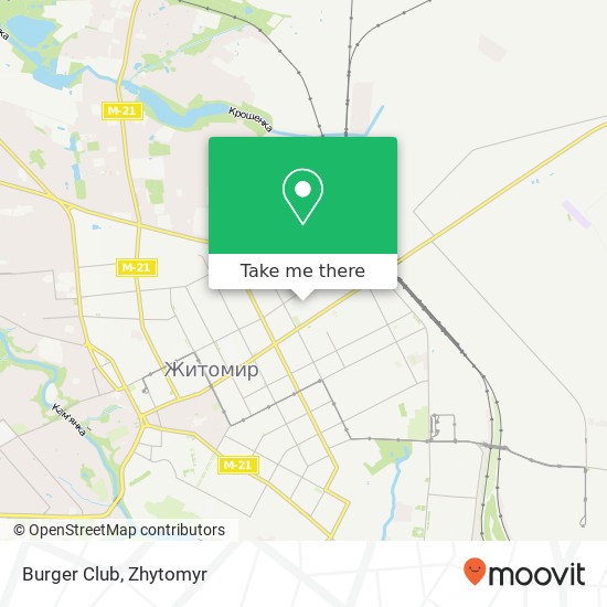 Burger Club, Житомир map