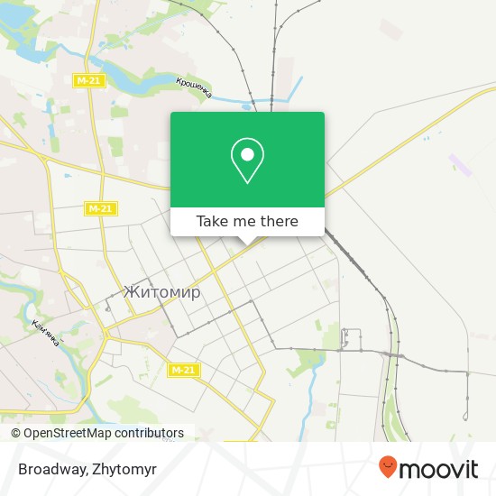 Broadway, Київська вулиця Житомир map