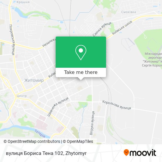 Карта вулиця Бориса Тена 102