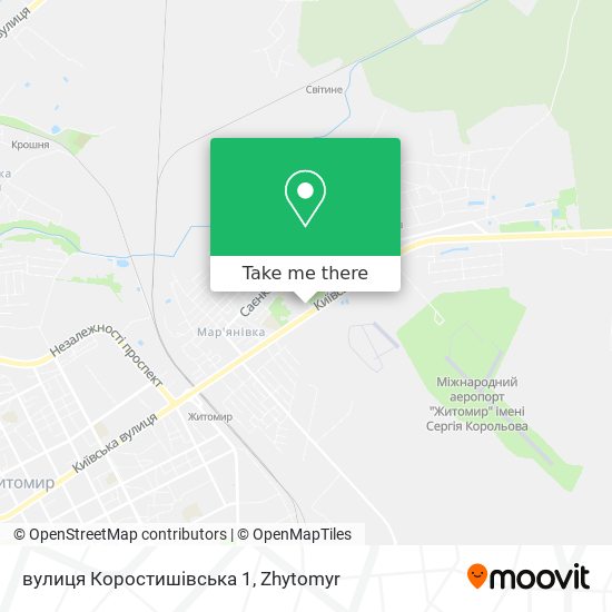 вулиця Коростишівська 1 map