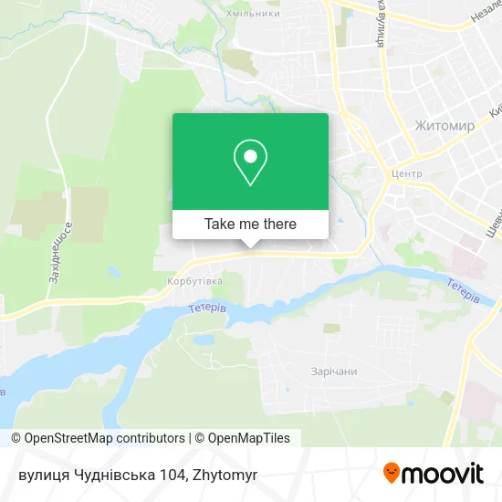 Карта вулиця Чуднівська 104