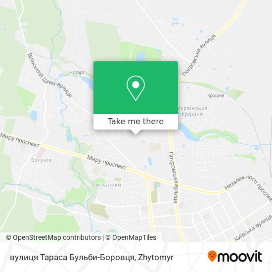 Карта вулиця Тараса Бульби-Боровця