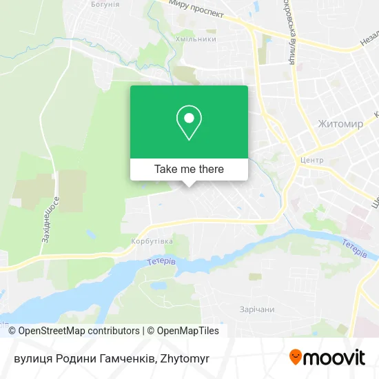 Карта вулиця Родини Гамченків