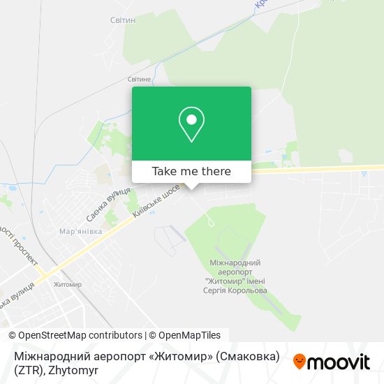 Міжнародний аеропорт «Житомир» (Смаковка) (ZTR) map