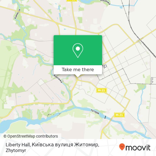 Liberty Hall, Київська вулиця Житомир map