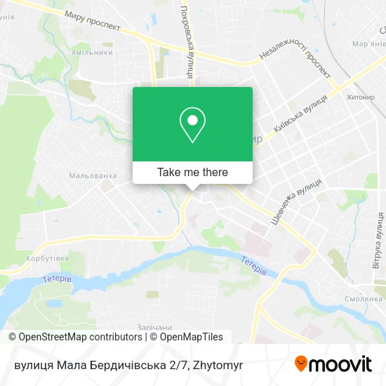 Карта вулиця Мала Бердичівська 2/7
