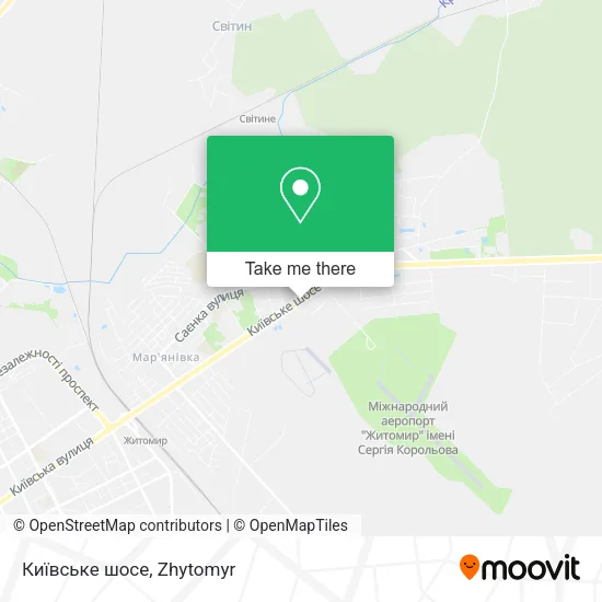 Карта Київське шосе