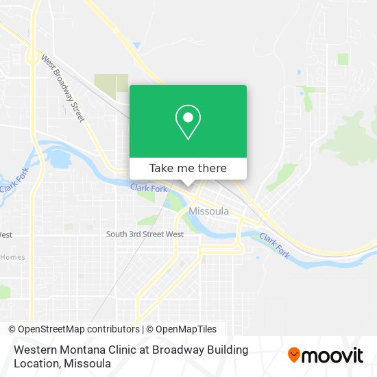 Mapa de Western Montana Clinic at Broadway Building Location