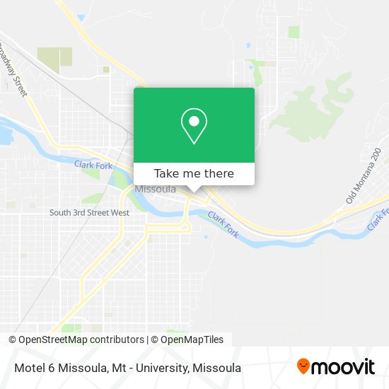 Motel 6 Missoula, Mt - University map