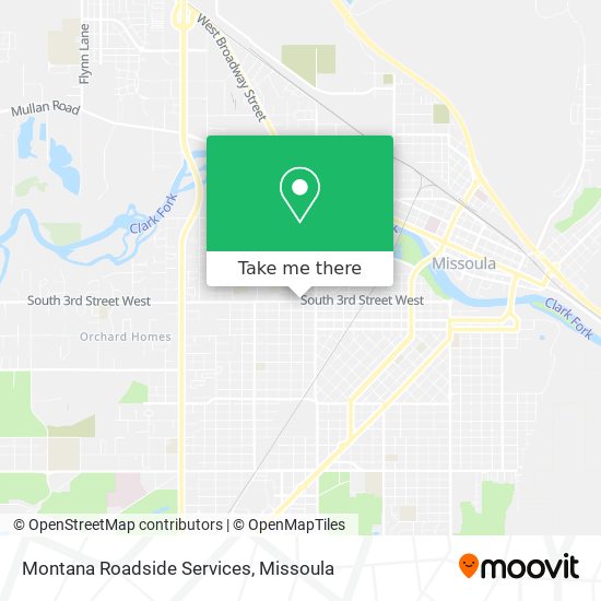 Montana Roadside Services map