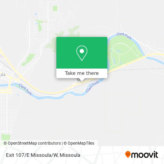 Exit 107/E Missoula/W map