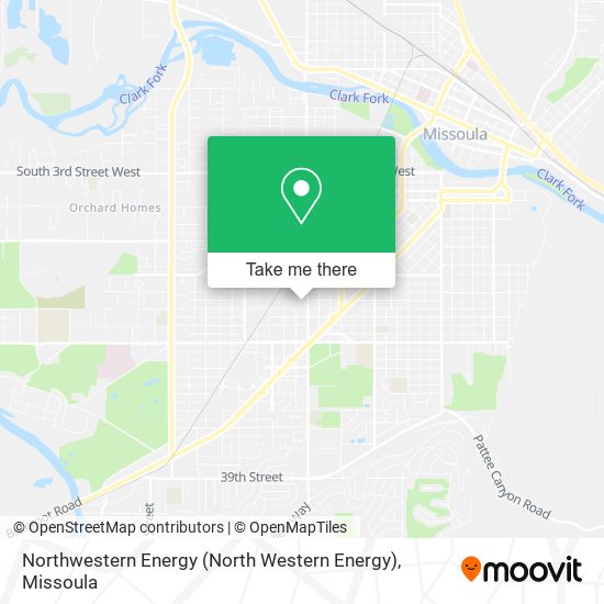 Mapa de Northwestern Energy (North Western Energy)