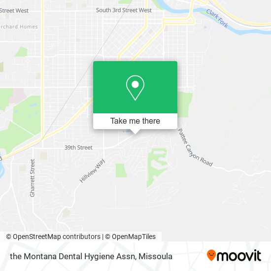 the Montana Dental Hygiene Assn map