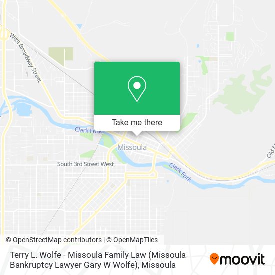 Mapa de Terry L. Wolfe - Missoula Family Law (Missoula Bankruptcy Lawyer Gary W Wolfe)