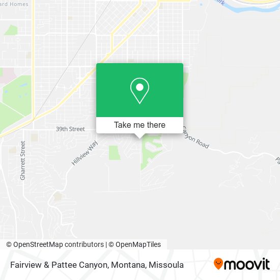 Fairview & Pattee Canyon, Montana map