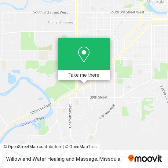 Willow and Water Healing and Massage map