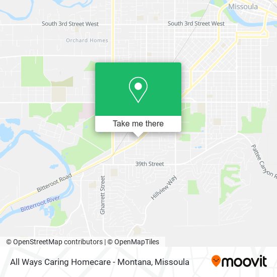 All Ways Caring Homecare - Montana map