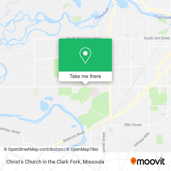 Christ's Church in the Clark Fork map