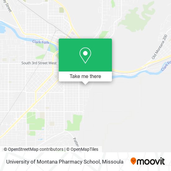 University of Montana Pharmacy School map