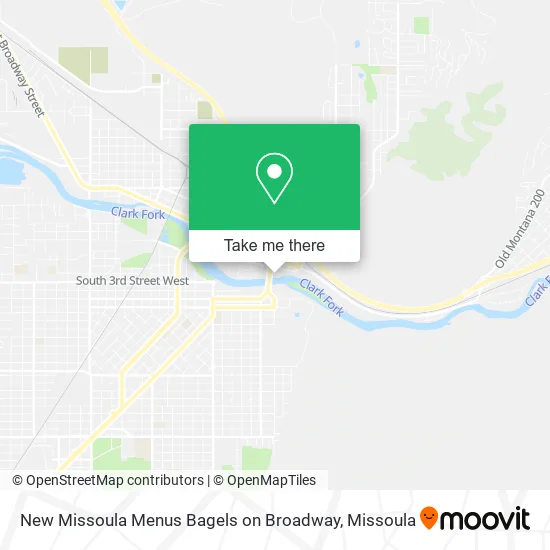 New Missoula Menus Bagels on Broadway map