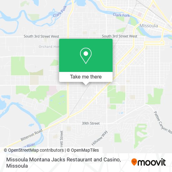 Missoula Montana Jacks Restaurant and Casino map