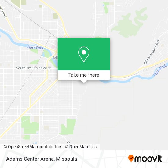 Mapa de Adams Center Arena