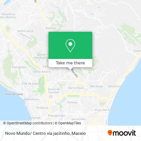 Novo Mundo/ Centro via jacitinho map