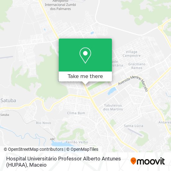 Mapa Hospital Universitário Professor Alberto Antunes (HUPAA)