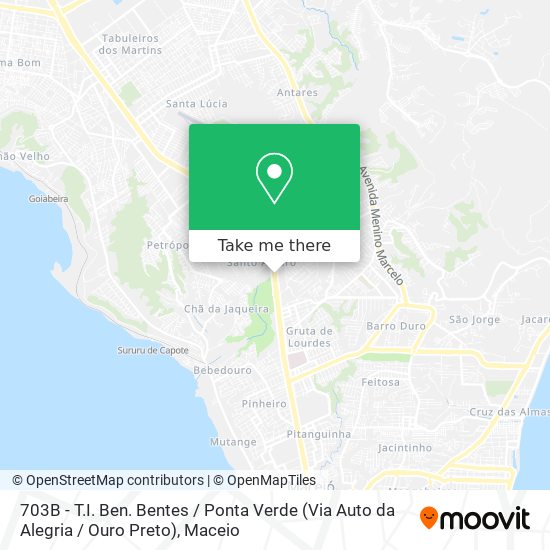 703B - T.I. Ben. Bentes / Ponta Verde (Via Auto da Alegria / Ouro Preto) map