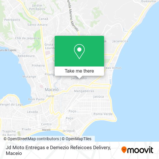 Mapa Jd Moto Entregas e Demezio Refeicoes Delivery