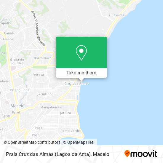 Mapa Praia Cruz das Almas (Lagoa da Anta)