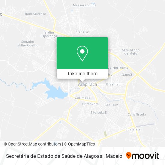 Secretária de Estado da Saúde de Alagoas. map