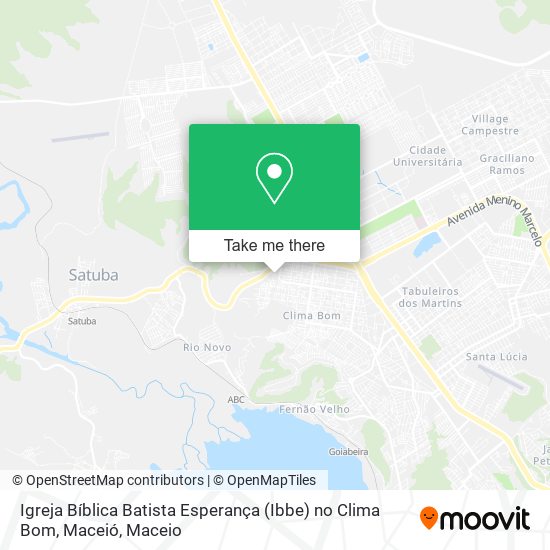 Mapa Igreja Bíblica Batista Esperança (Ibbe) no Clima Bom, Maceió