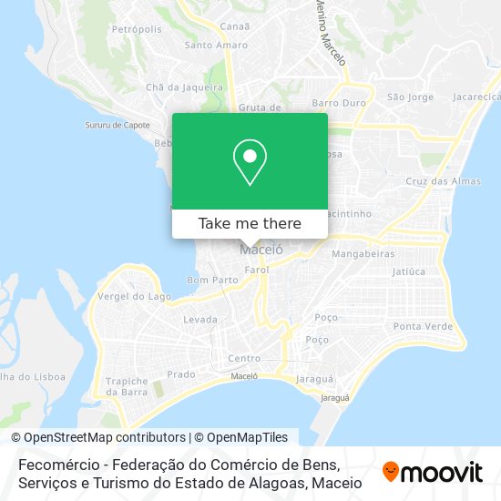Fecomércio - Federação do Comércio de Bens, Serviços e Turismo do Estado de Alagoas map