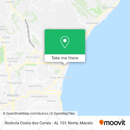 Rodovia Costa dos Corais - AL 101 Norte map