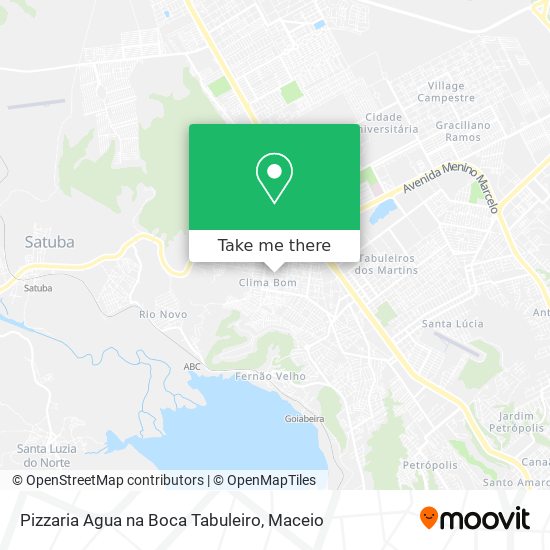 Pizzaria Agua na Boca Tabuleiro map