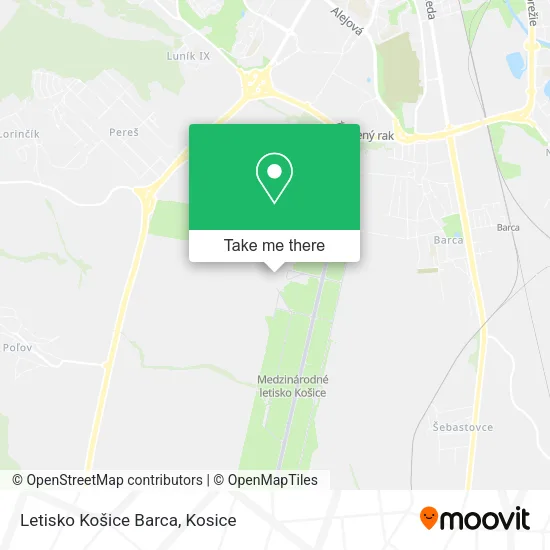 Letisko Košice Barca map