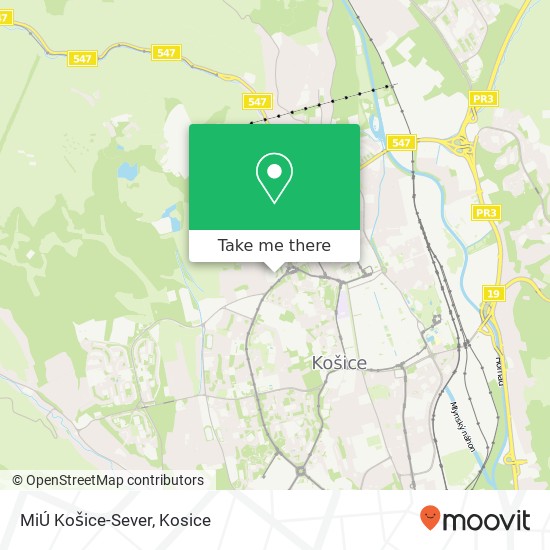 MiÚ Košice-Sever map