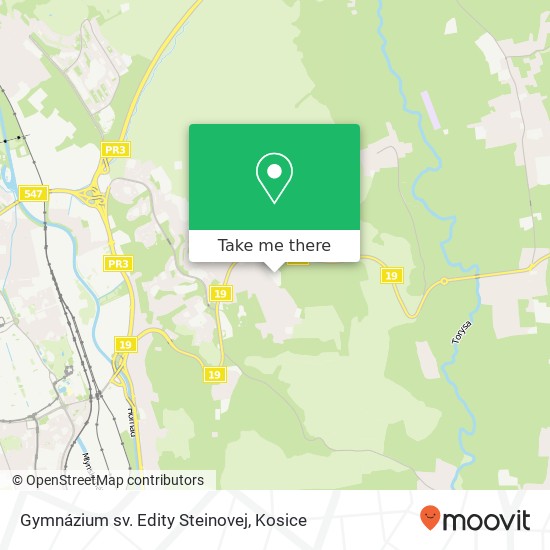 Gymnázium sv. Edity Steinovej map