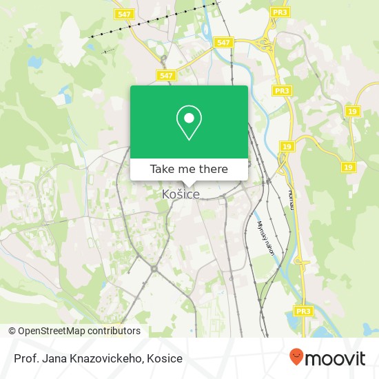 Prof. Jana Knazovickeho map