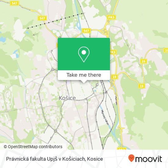 Právnická fakulta Upjš v Košiciach map