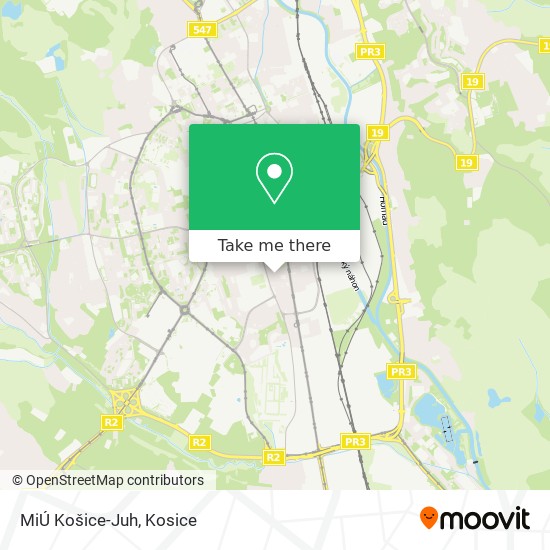 MiÚ Košice-Juh map