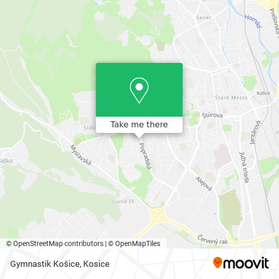 Gymnastik Košice map